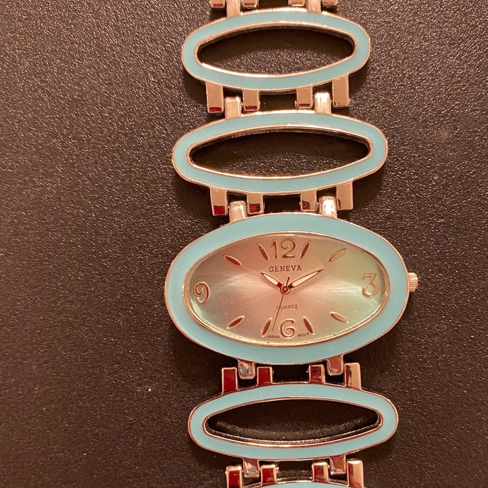 Geneva turquoise oval wrist watch